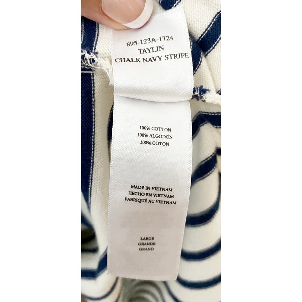 Rails Women's Taylin Chalk Navy Stripe Cotton Tank Midi Dress Belted Nautical L - Picture 11 of 13